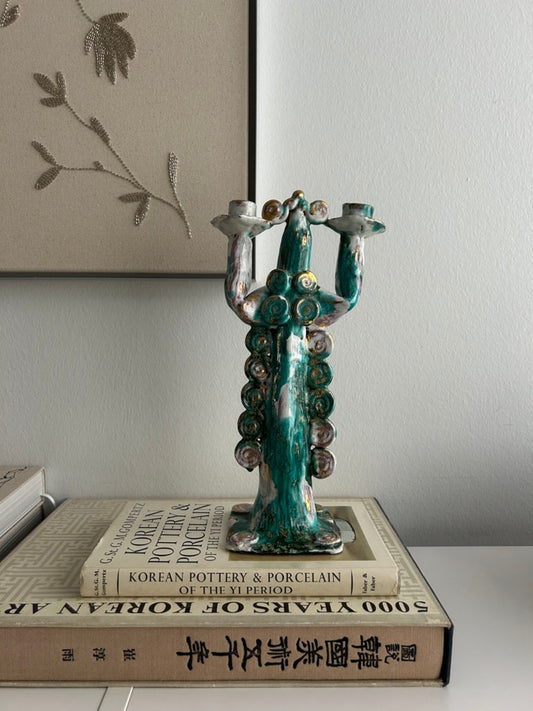Keramik Kerzenhalter von Fabio Mola, italienische Studio Keramik
