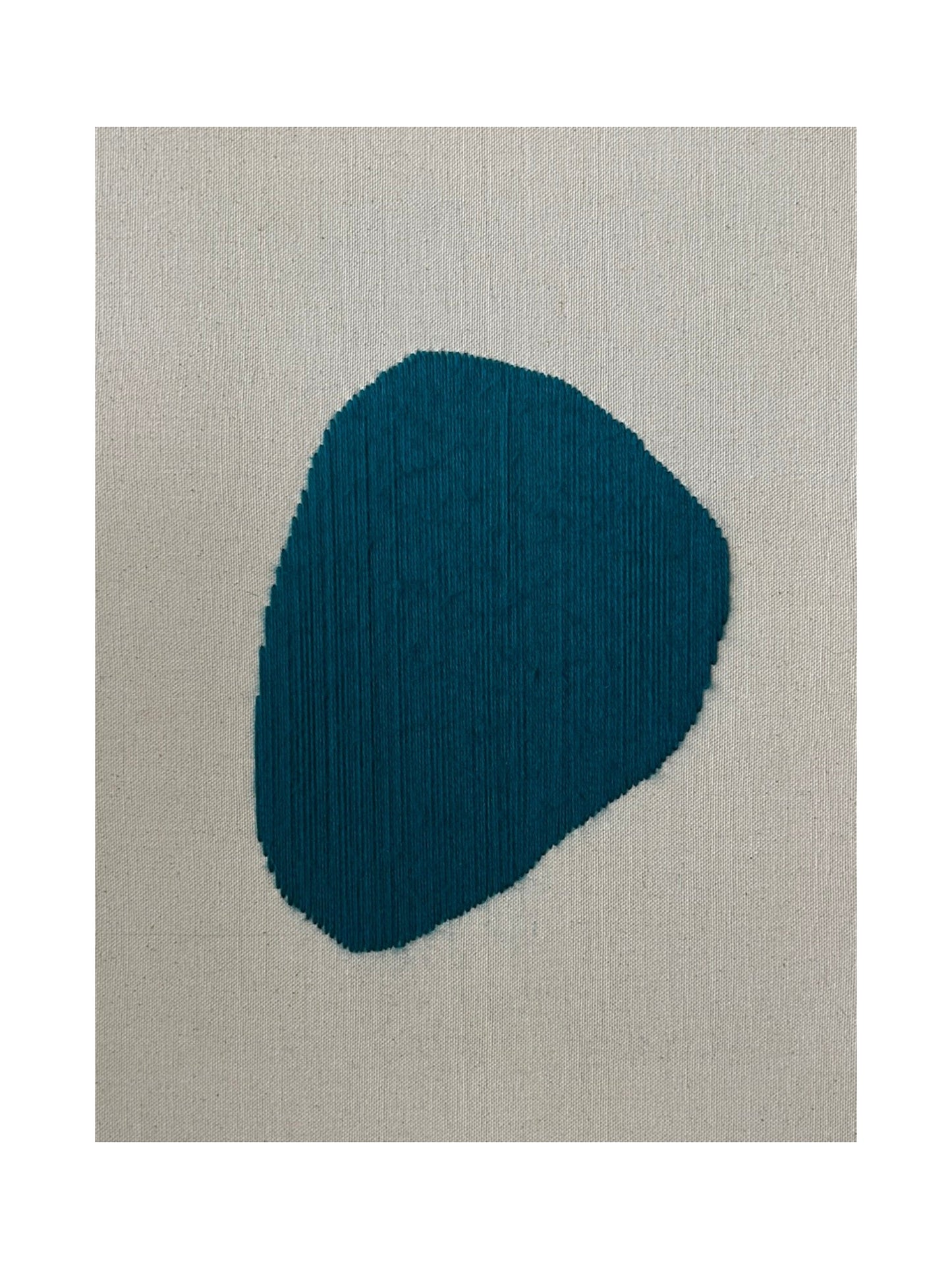 Summer Raindrop Teal, Handgesticktes Original Kunstwerk auf Leinwand