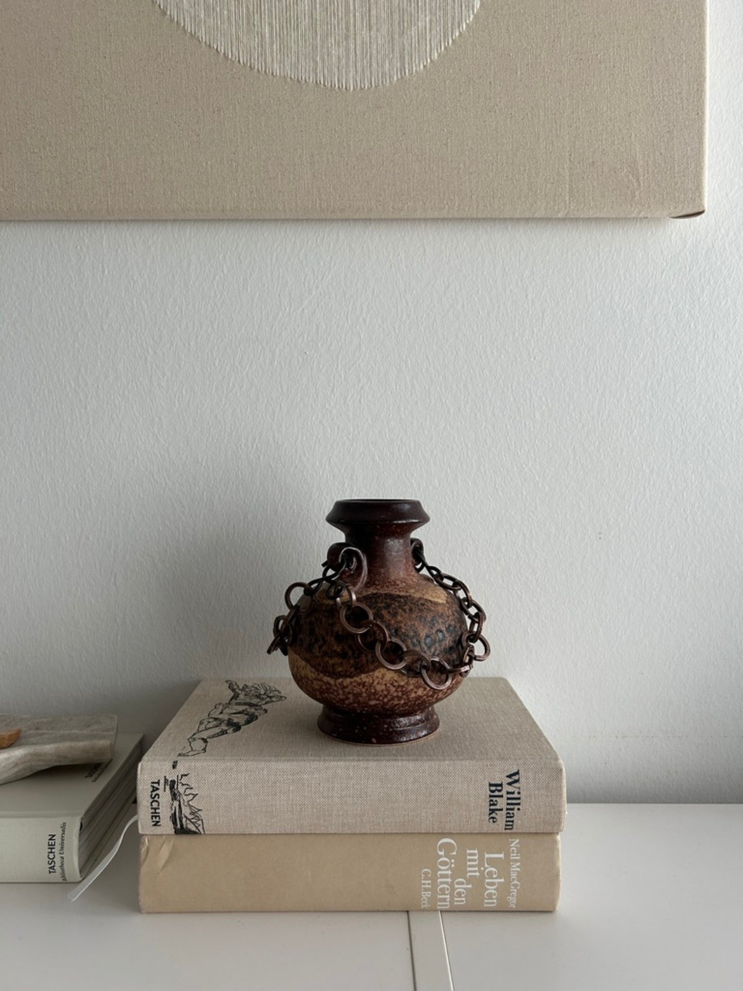 Vintage Dümler & Breiden Fat Lava Vase mit Kettenhenkeln, 1970er