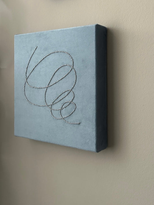 Motion 2, Handgesticktes Original Kunstwerk auf Samt