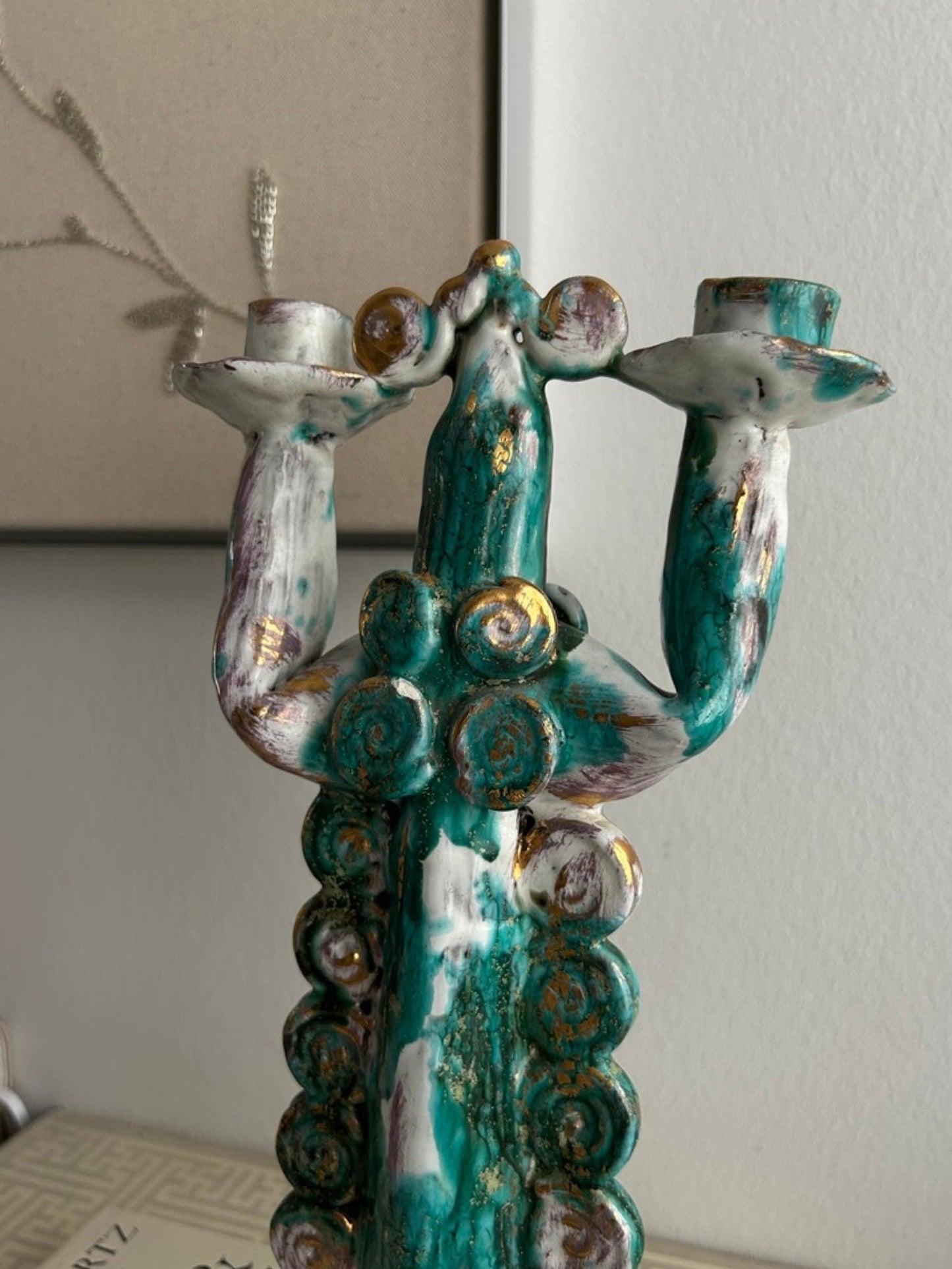 Keramik Kerzenhalter von Fabio Mola, italienische Studio Keramik