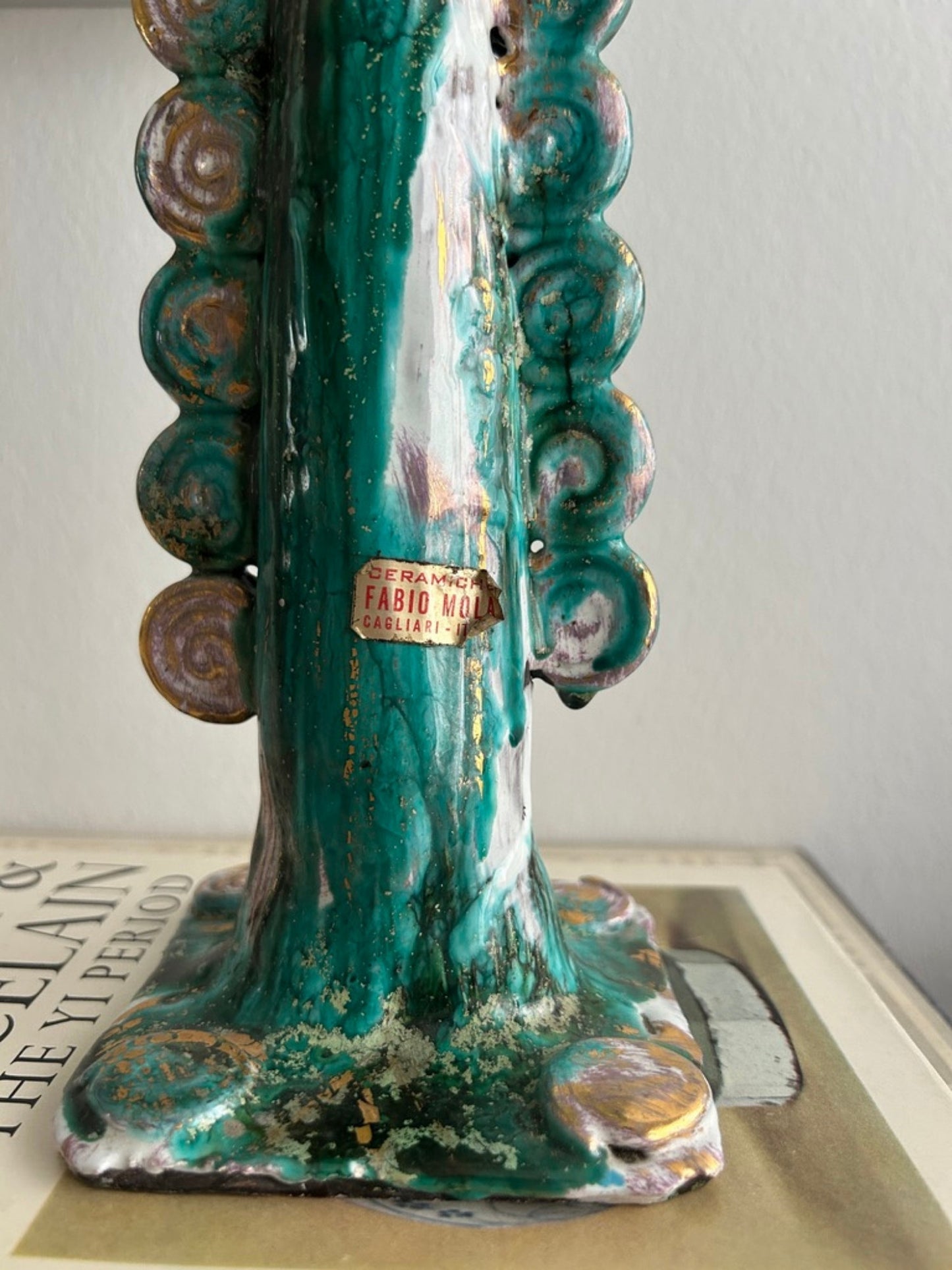 Keramik Kerzenhalter von Fabio Mola, italienische Studio Keramik