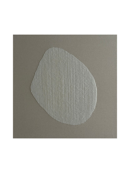 Raindrop, Handgesticktes quadratisches Kunstwerk auf Leinwand