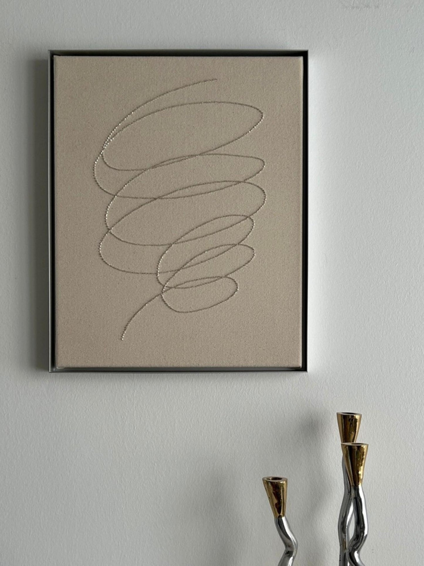 Motion 1, Handgesticktes Original Kunstwerk auf Leinwand