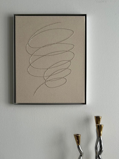 Motion 1, Handgesticktes Original Kunstwerk auf Leinwand