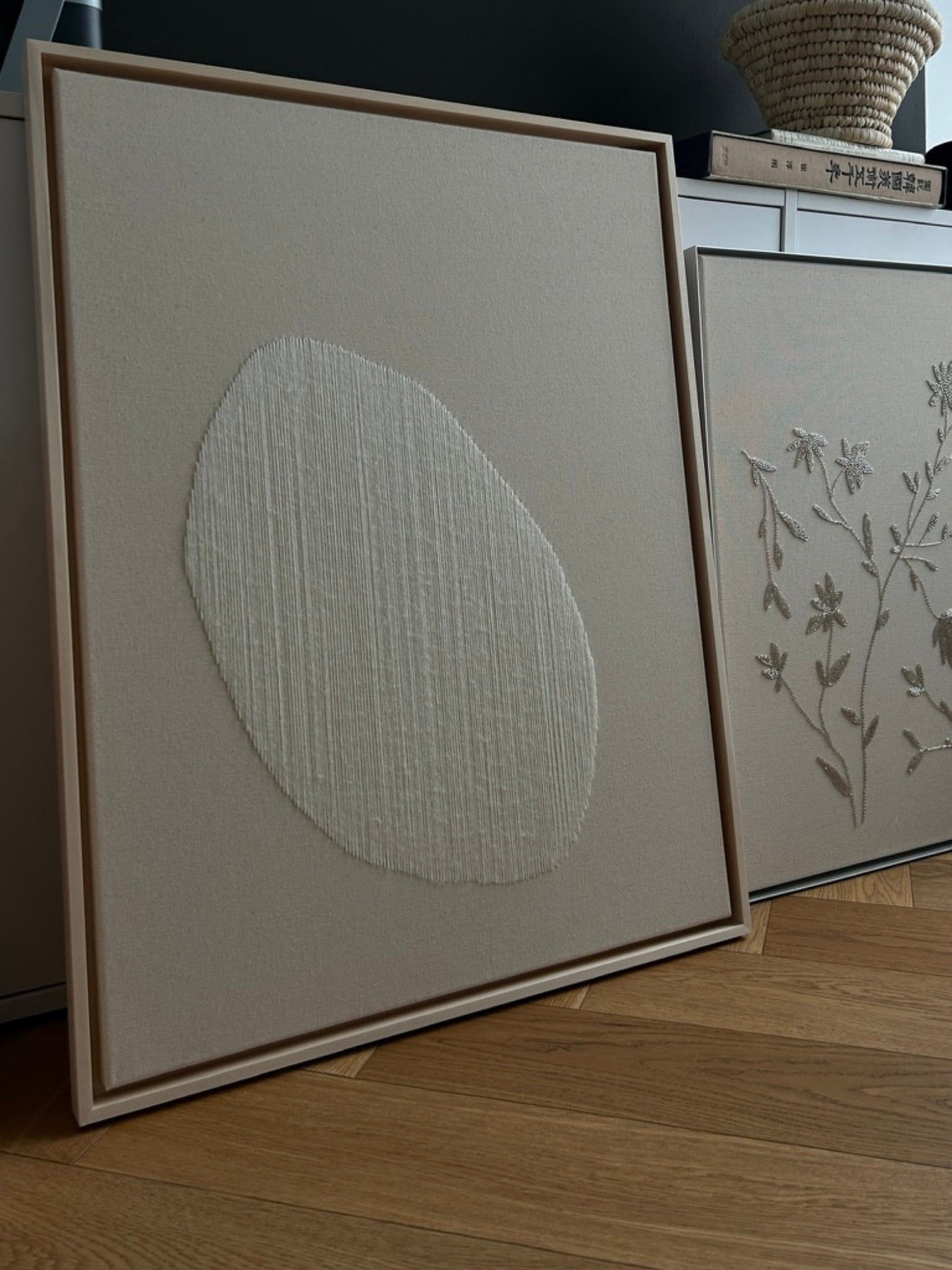 Big Raindrop, Handgesticktes Original Kunstwerk auf Leinwand