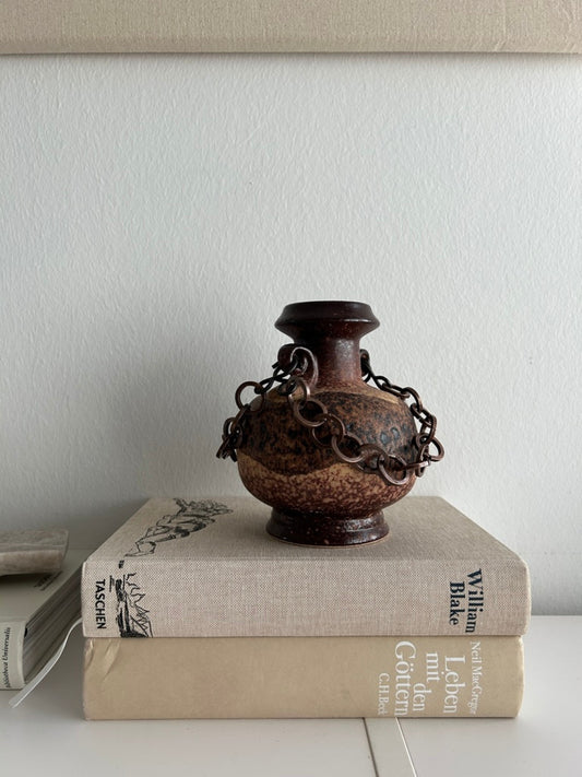 Vintage Dümler & Breiden Fat Lava Vase mit Kettenhenkeln, 1970er