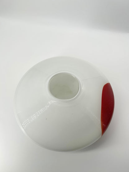 Flache Glasvase 70er