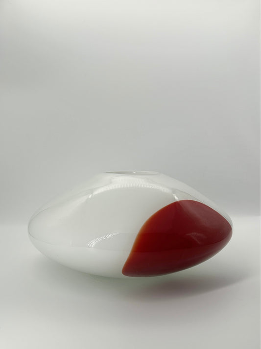 Flache Glasvase 70er