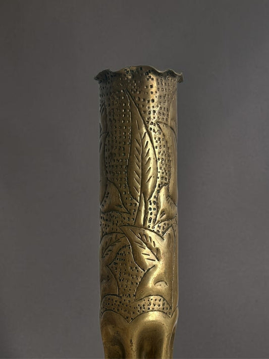 Vintage Trench-Art Messingvase aus US-Militärhülse