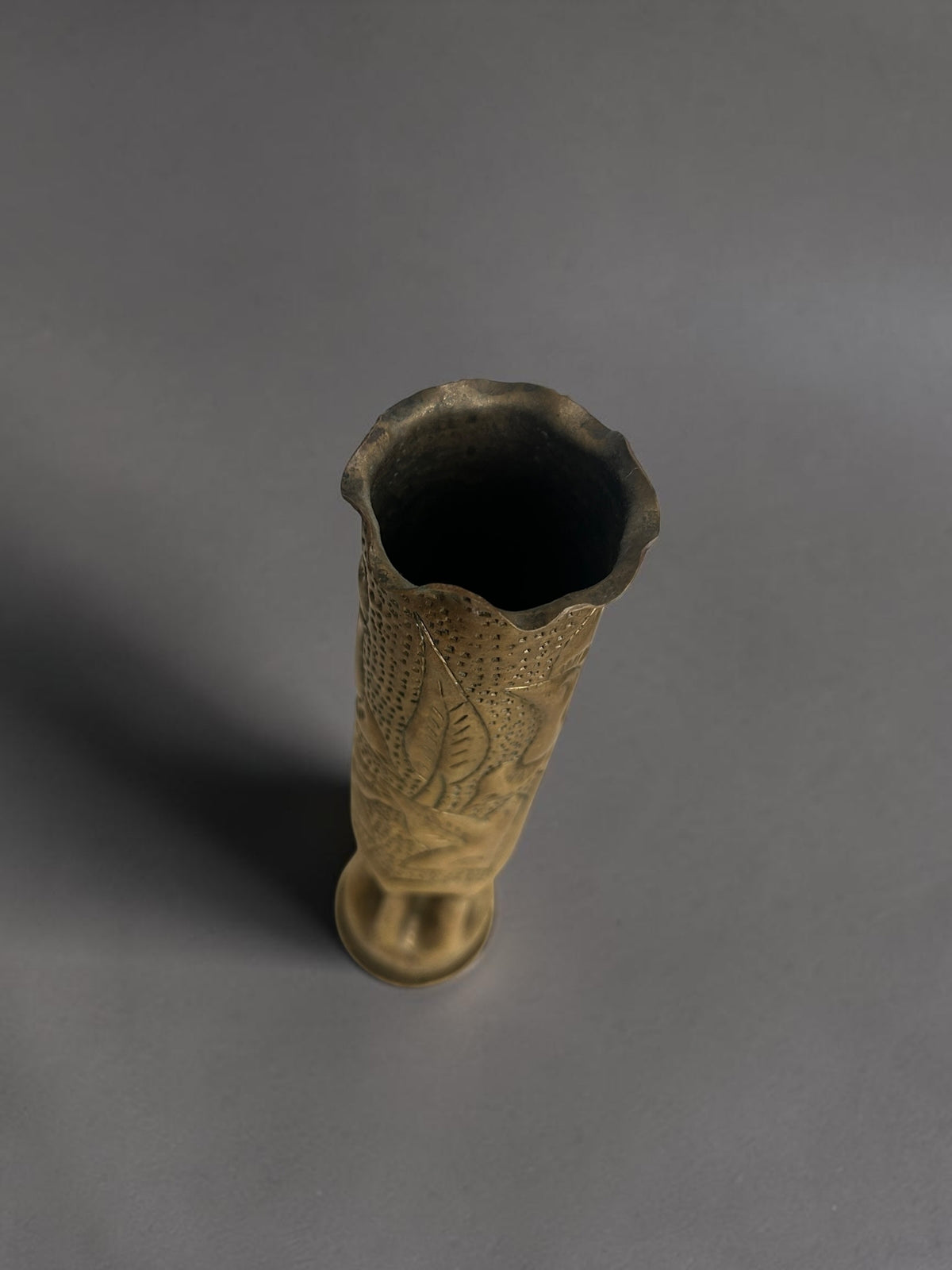 Vintage Trench-Art Messingvase aus US-Militärhülse