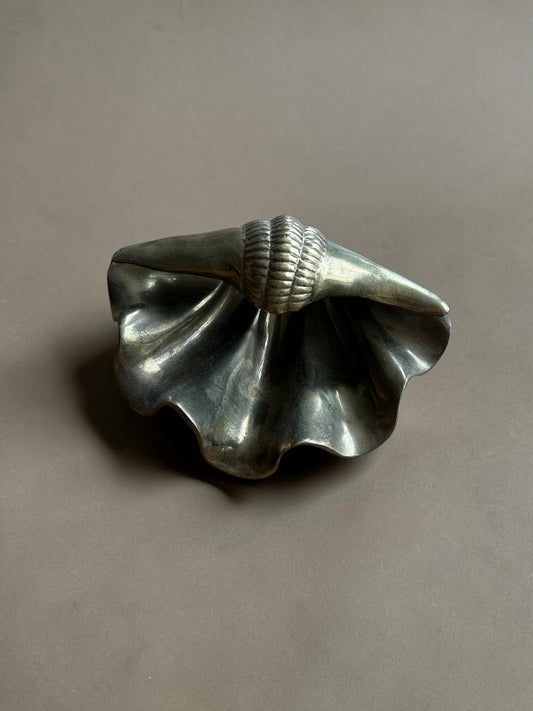 Vintage Messingschale in Muschelform, 1950-1960